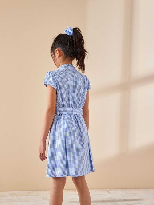 Платье с резинка для волос в комплекте для девочки Next 498-043, Голубой, Белый