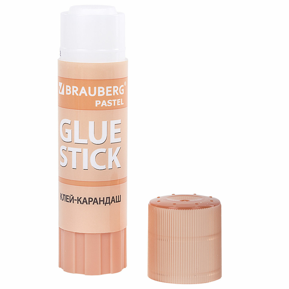 Клей-карандаш в пастельном корпусе BRAUBERG PASTEL 15 г PVP-основа ассорти (20 штук в упаковке)