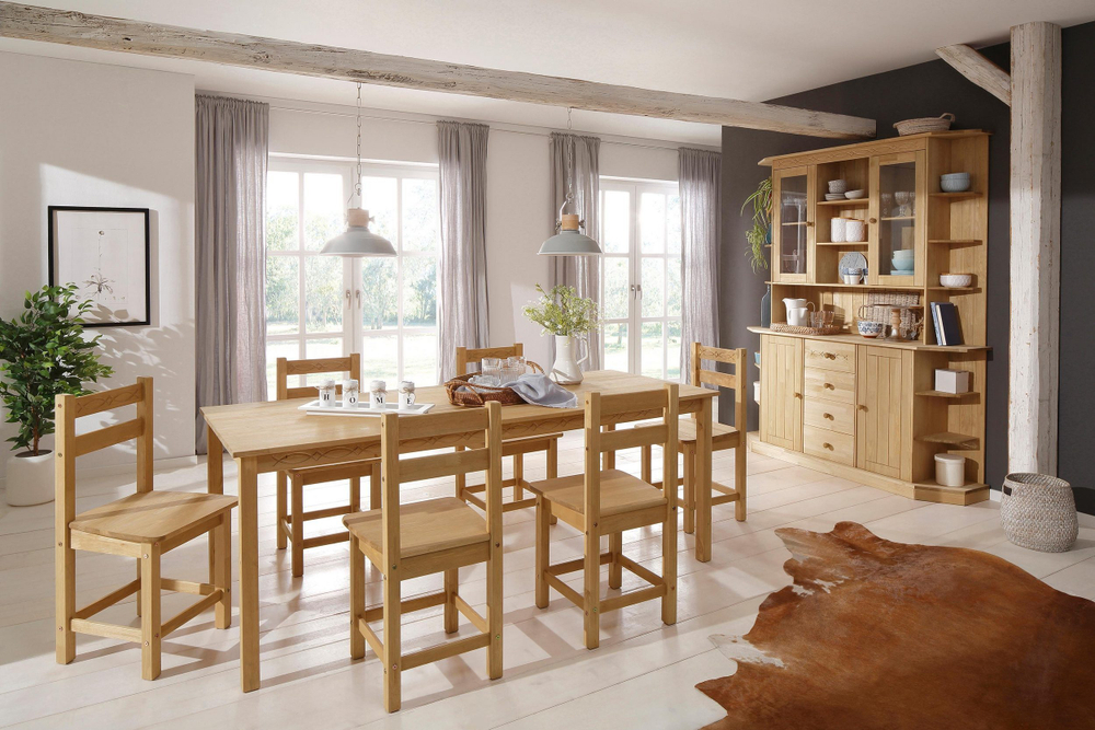 Прочный анатомический Стул для кухни Индра из натурального массива сосны 43х43 см со спинкой, для столовой и гостиной в стиле кантри