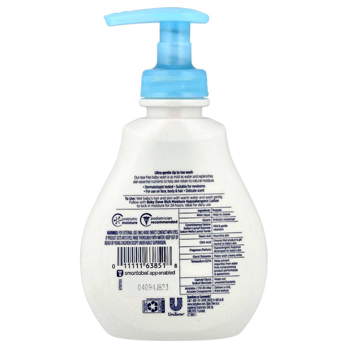 Dove, Baby, Средство для мытья кончиков пальцев ног, насыщенное увлажнение, 6,5 жидких унций (192 мл)