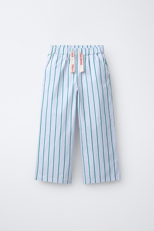 ZARA БРЮКИ В ПОЛОСКУ, СИНИЙ