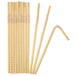 Трубочки для коктейлей с гофрой «Золотые зигзаги», золото, металлик, 12 шт