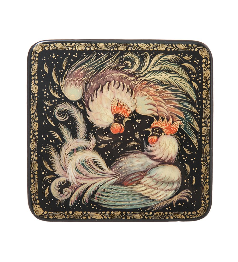 Народные промыслы ШК-45/ 2 Шкатулка «Бой петухов» Орлова