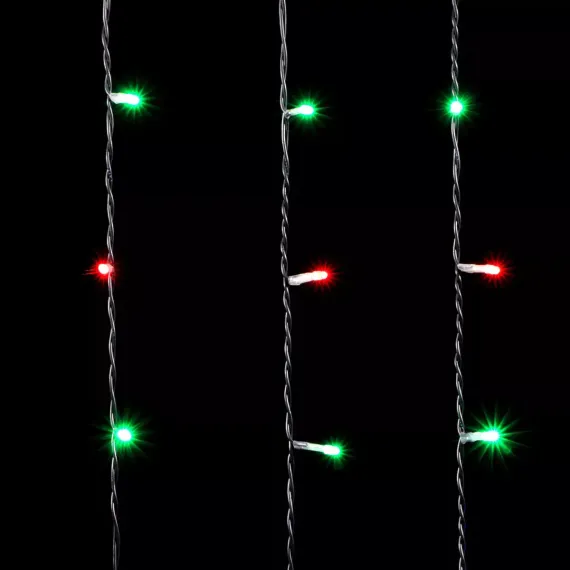 Светодиодный занавес 2*2 м., 400 разноцветных LED ламп, черный провод ПВХ, LTC (PCL402-11-2M)