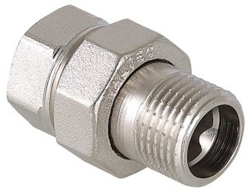 Сгон разъемный (американка) Valtec 1 1/4" ВР/НР прямой латунный никелированный VTr.341.N.0007