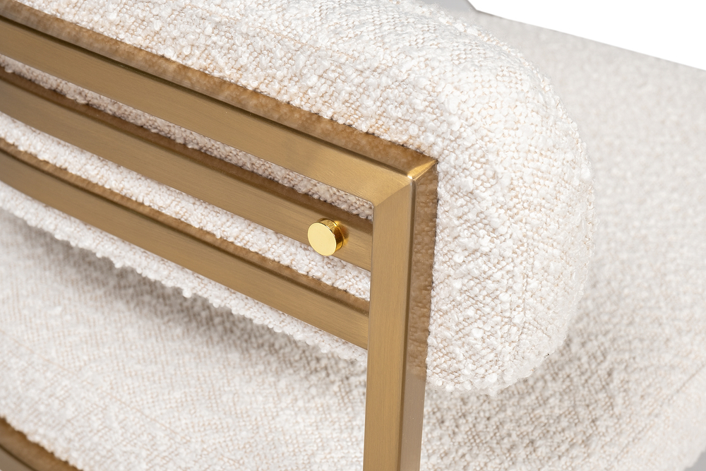 Стул Garda Decor букле бежевый, матовое золото 60*55*73 см
