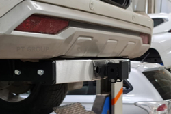 Фаркоп PT GROUP /съемный квадрат/ С нержавеющей Накладкой для Mitsubishi Pajero Sport 2021-(паспорт и сертификат в комплекте)(без электрики) арт.MPS-21-991124.00