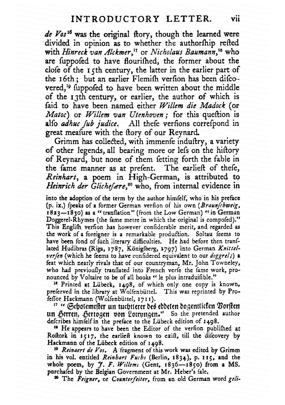 Reynard the Fox. After the German Version of Goethe | Johann Wolfgang von Goethe