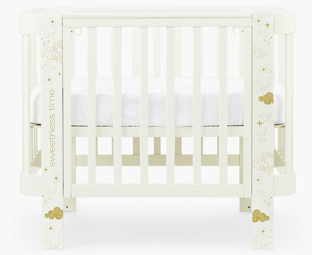 Детская кроватка-трансформер Happy baby Mommy Love в комплекте с расширением 160х70 milky