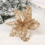 Украшение новогоднее «Пуансеттия - Узоры» 24 см, Шампань