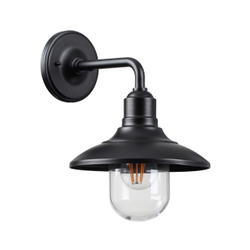 4965/1W NATURE ODL22 713 черный/стекло Ландшафтный настен.светильник E27 1*60W IP44 CAMPA
