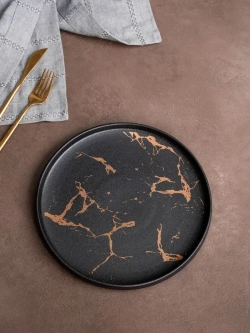 Набор посуды 2 тарелки черный мрамор 25 см