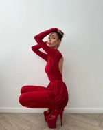 Платье мини с буфами