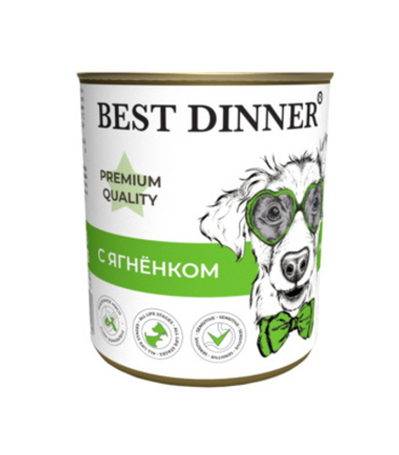 Best Dinner Бест Диннер консервы для щенков Premium меню №1 Ягненок 340 г
