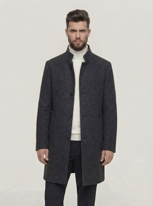 Мужское пальто (темно-серое) С29