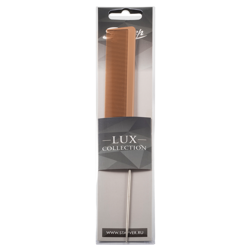 Расческа Ставвер LUX 3 с металлическим хвостиком карбон