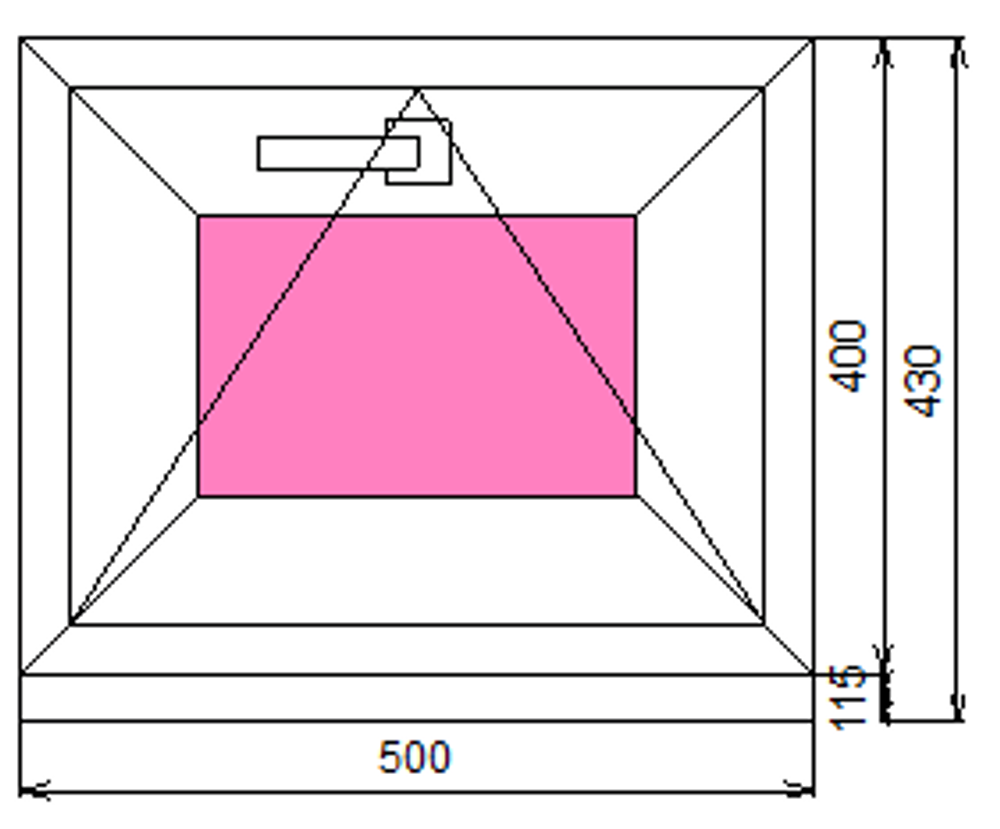 Пластиковое окно 400 х 500 фрамуга (форточка) ТермА Эко
