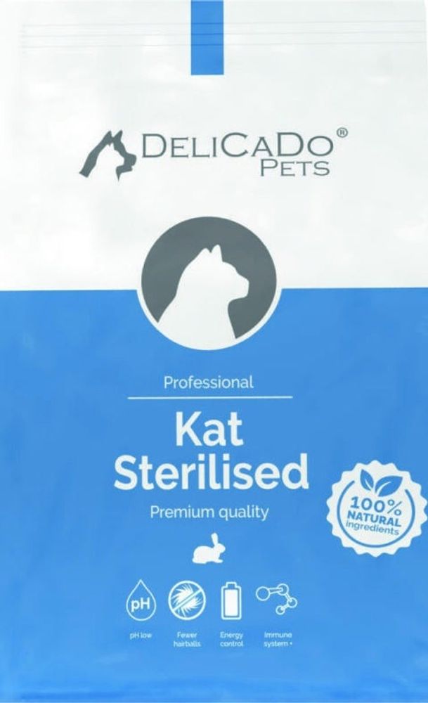 Сухой корм DeliCaDo Sterilised для стерилизованных кошек, с кроликом, 500 г