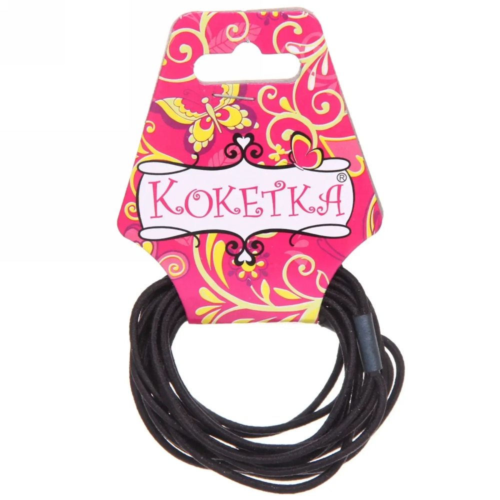 Резинки для волос 5шт «Кокетка», тройные, цвет черный, d-6см