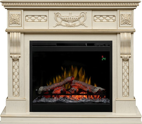 Каминокомплект Corsica - Слоновая кость с патиной с очагом Symphony 26'' DF2624L-INT
