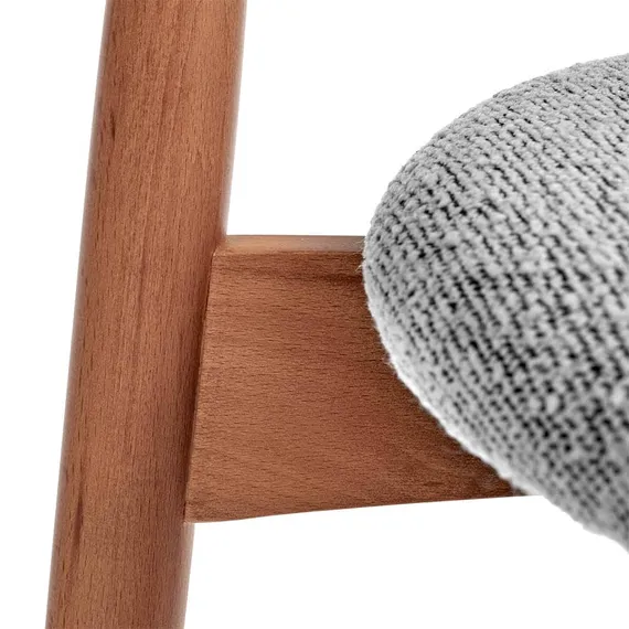 Полубарный стул Mod, светло-серое букле, ножки цвета орех