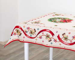 Скатерть 140х240см Mix&Match Home Красные бантики