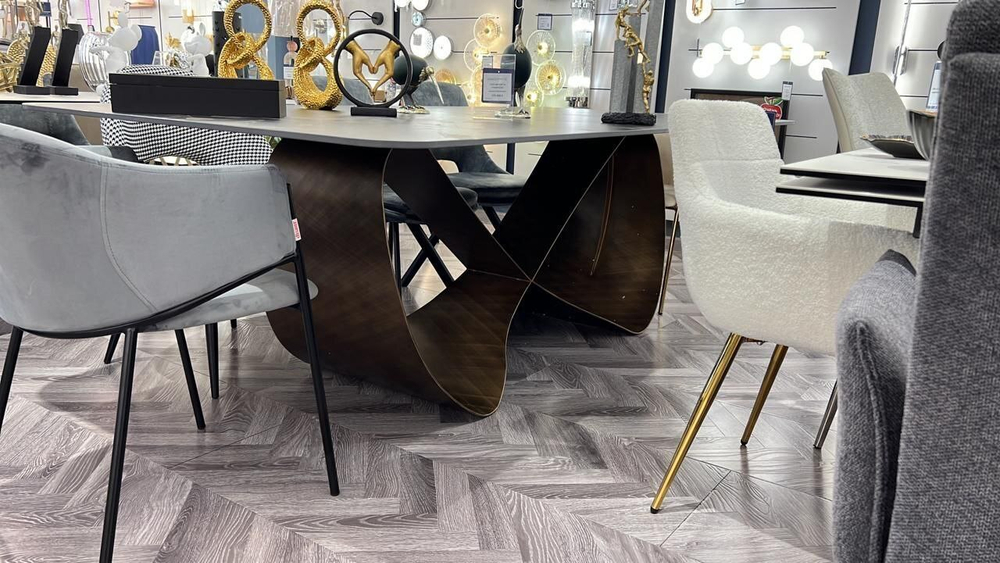 Стол DT9305FCI (240) черный керамика/бронзовый