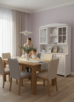 Шкаф витрина 2 двери с нишей Лена (верхняя часть буфета), белый