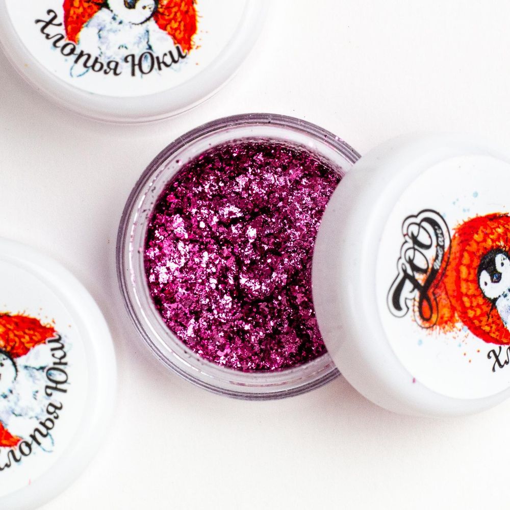 1263 Хлопья Юки розовые металл