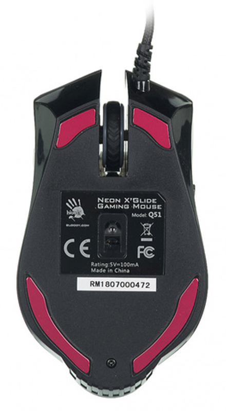 Мышь A4Tech Bloody Q51 черный/рисунок оптическая (3200dpi) USB3.0 (8but)