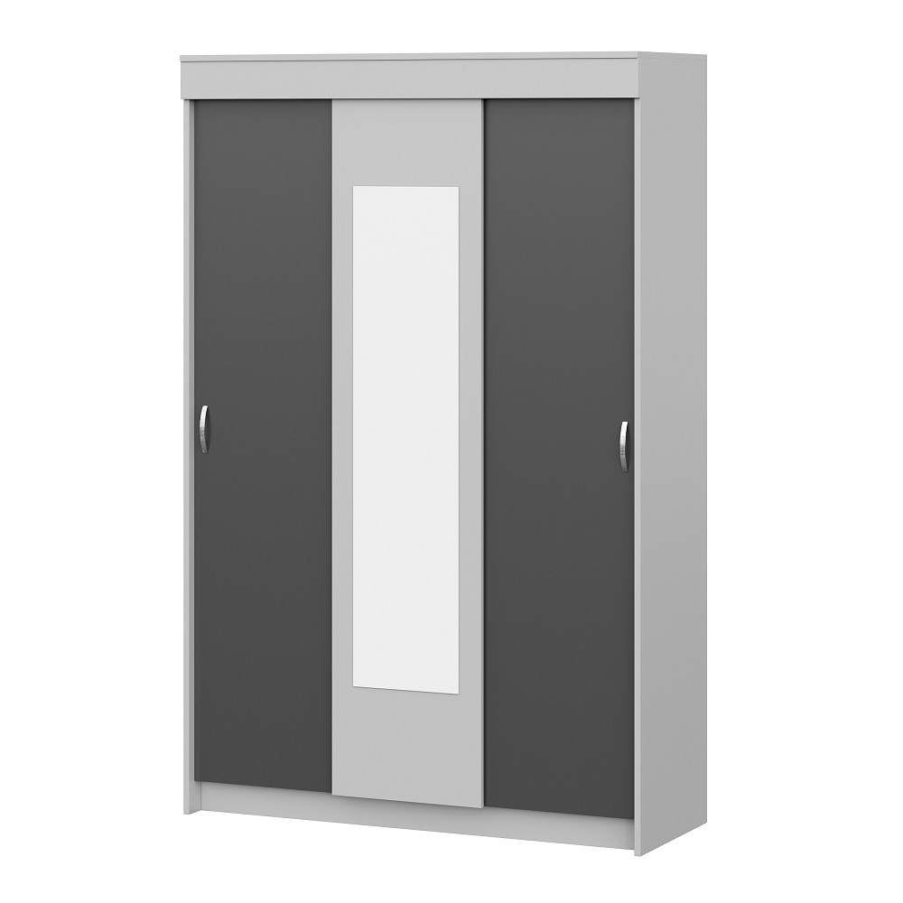 Шкаф-купе Бассо, серый/антрацит