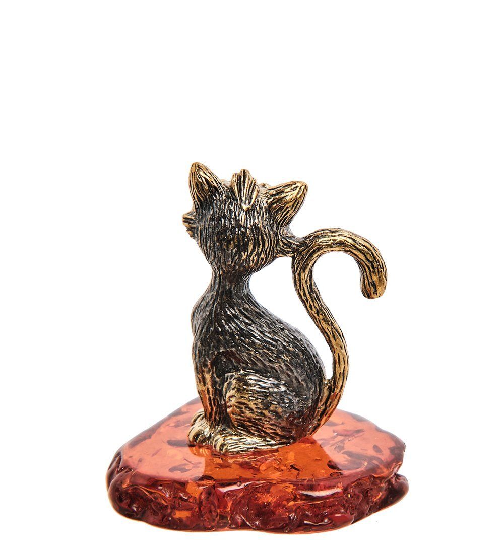Народные промыслы AM-3070 Фигурка «Кот» (латунь, янтарь)