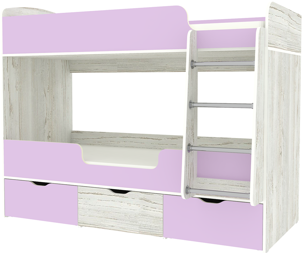 Кровать двухъярусная КарИВи Малыш Двойняшка 80х180 Винтерберг Ирис