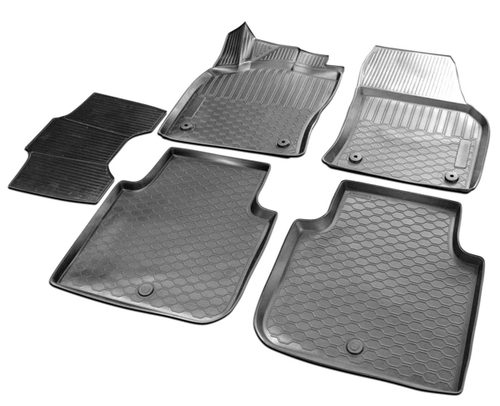 Коврики в салон автомобиля Rival для Skoda Kodiaq 2017-2021 2021-н.в., полиуретан, с крепежом, 5 частей, 15105001