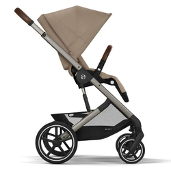Коляска Cybex Balios S Lux TPE complete Aton S2 Moon Black 3 в 1 Almond Beige с дождевиками