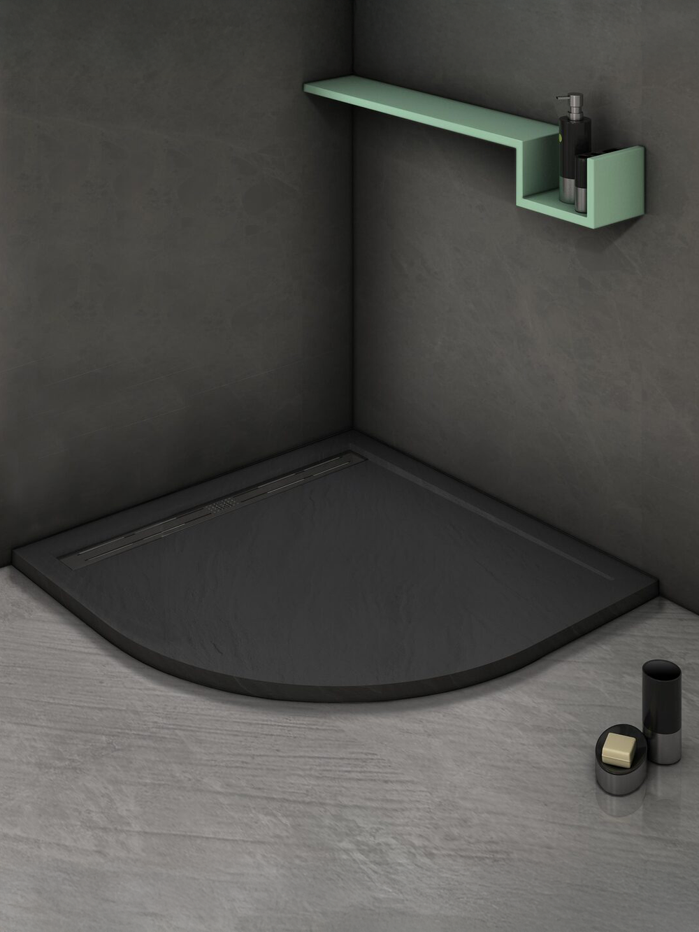 Душевой поддон WeltWasser  WW TR SKR100-BL 10000004410 Форма четверть круга