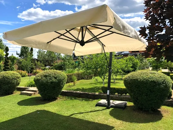 Зонт профессиональный Napoli Braccio 3х4 м, антрацит, слоновая кость