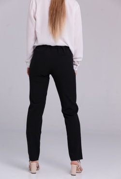 Брюки женские для девушки синие темно-синие  школьные классика классические демисезонные прямые на резинке с поясом деловые офисные бананыстрогие