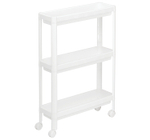 Этажерка узкая на колесах (3 секции) 530x170x140 полки с бортиками М2704