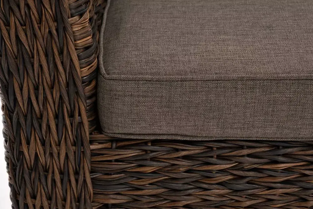 "Капучино" диван из искусственного ротанга (гиацинт) трехместный, цвет коричневый