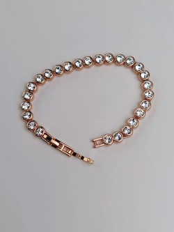 Браслет-дорожка Классик с белыми кристаллами Swarovski