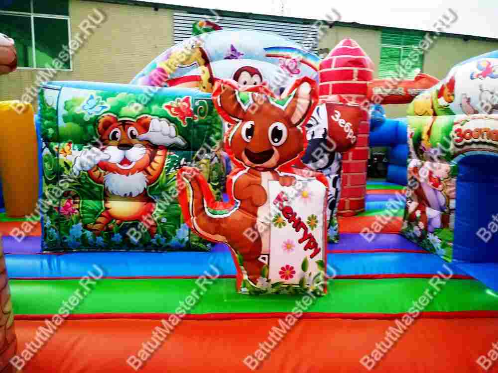 Коммерческий надувной батут " Веселый зоопарк" 6*6*2,6 м