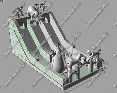 Коммерческий надувной батут "Сафари парк" 15*7*7 м