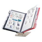 Демосистема настольная/настенная металлическая с 10 цветными панелями А4, серая, BRAUBERG "SOLID", 236719