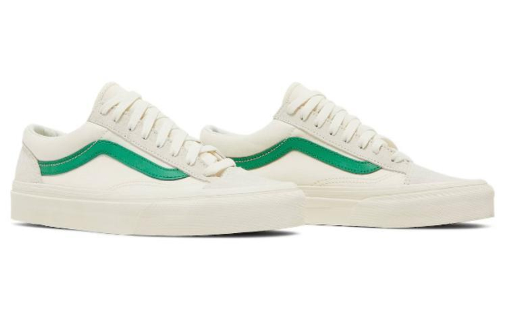 Vans Style 36 Marshmallow Jolly Green non-slip wear-resistant low-top sneakers for men and women the same white and green