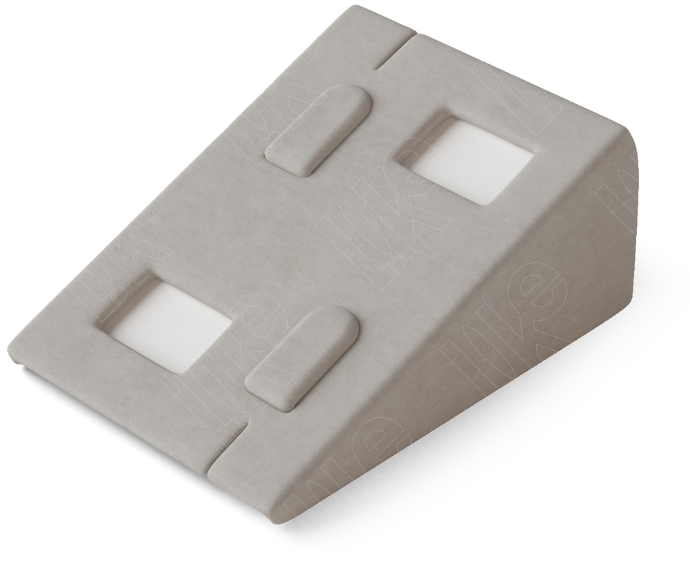 Вкладыш 05/стойка/для 2 колец/2 вертик.язычка в шахм. порядке/2 окошка для бирки/2 прорези для нитки