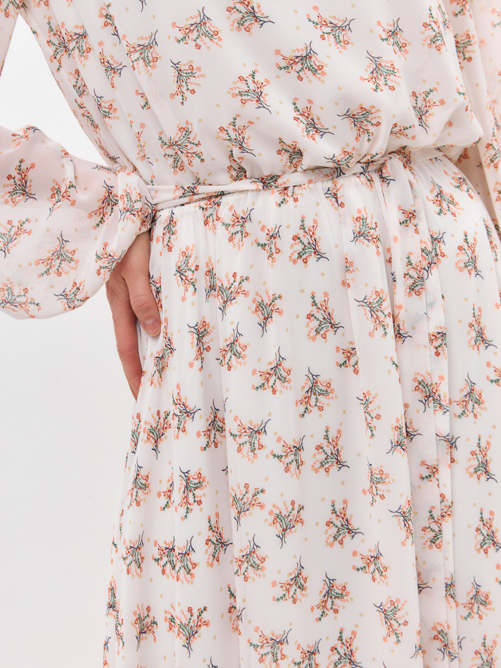 Платье Milana молочное в цветочек