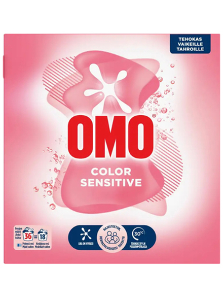 Стиральный порошок Omo Sensitive Color 1,26 кг, 36 стирок, специально разработанный для цветной одежды без запаха, подходит для людей с чувствительной кожей, аллергиков