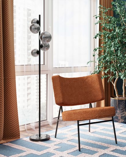 Кресло District Lounge букле терракотовый