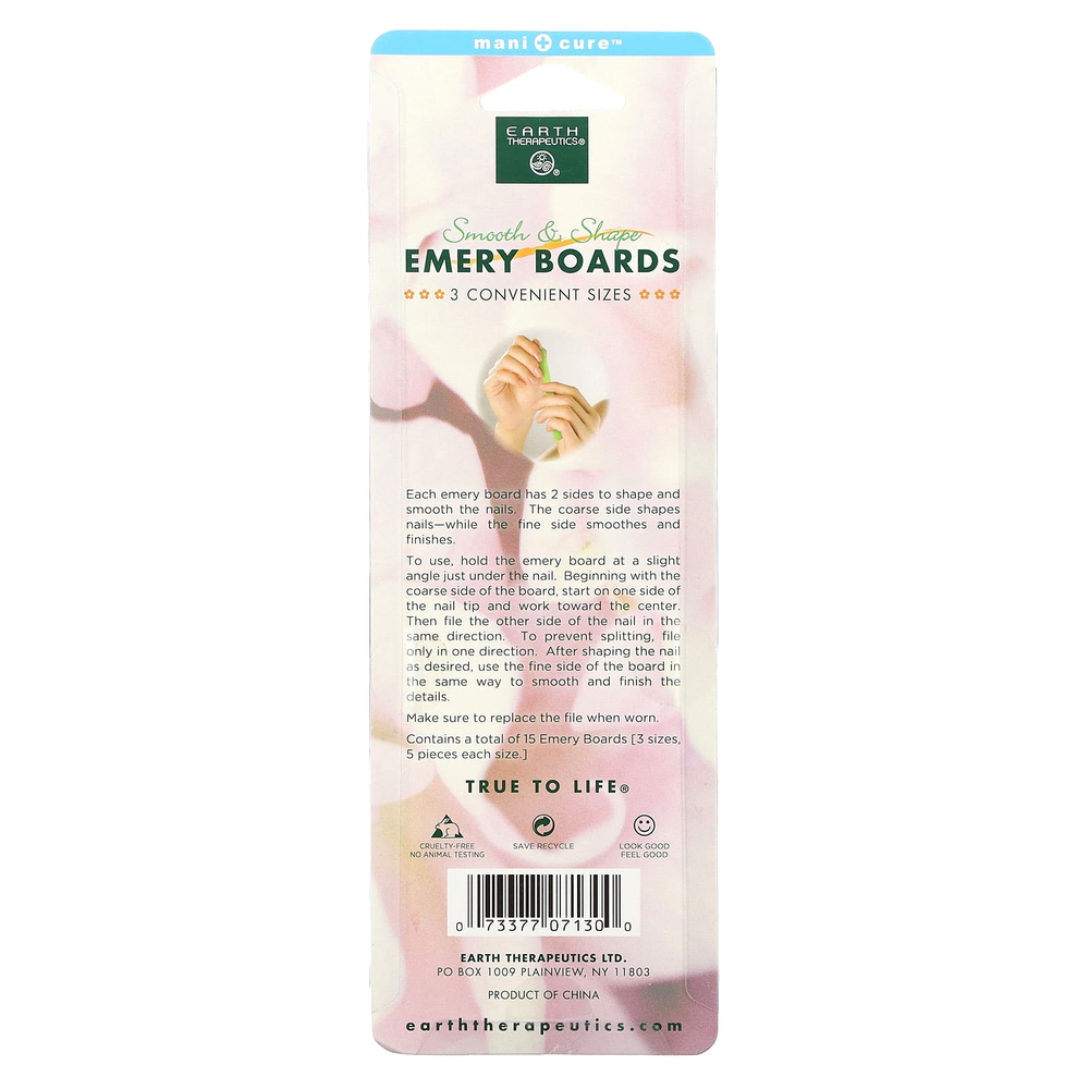 Earth Therapeutics, Наждачные доски, пилочки для ногтей, 15 досок